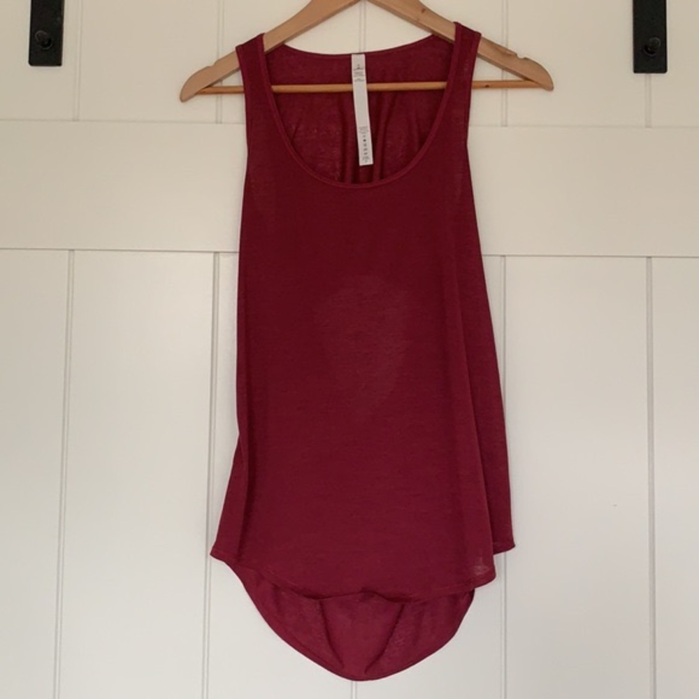Lululemon red tank with draped open back, 6